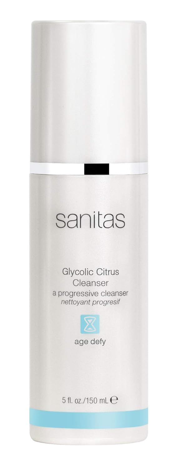 Sanitas Skincare Glycolic Citrus Cleanser, Exfoliating Facial Cleanser, Glycolic Acid, 5 Ounces