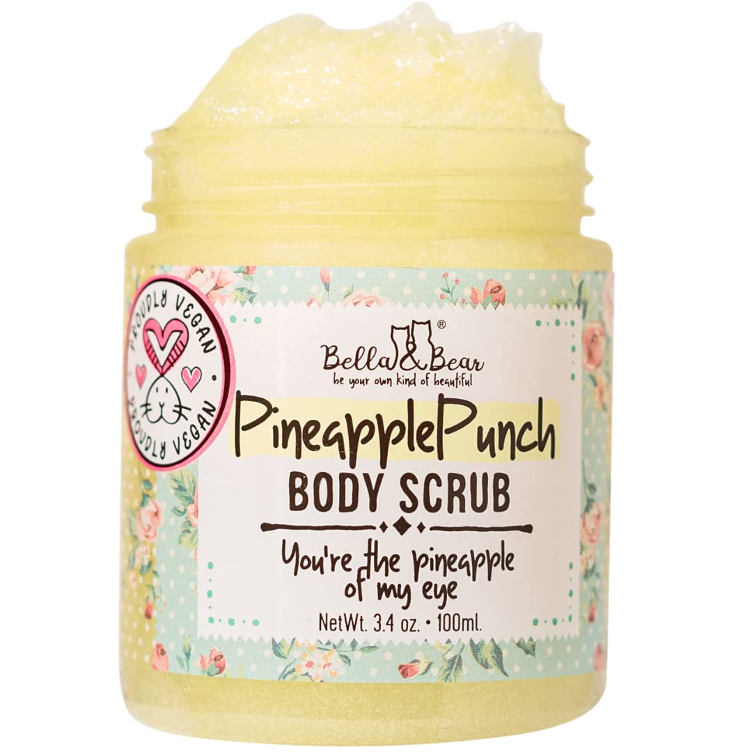 Bella & Bear Pineapple Body Scrub Exfoliator - Vegan (6.7Oz)