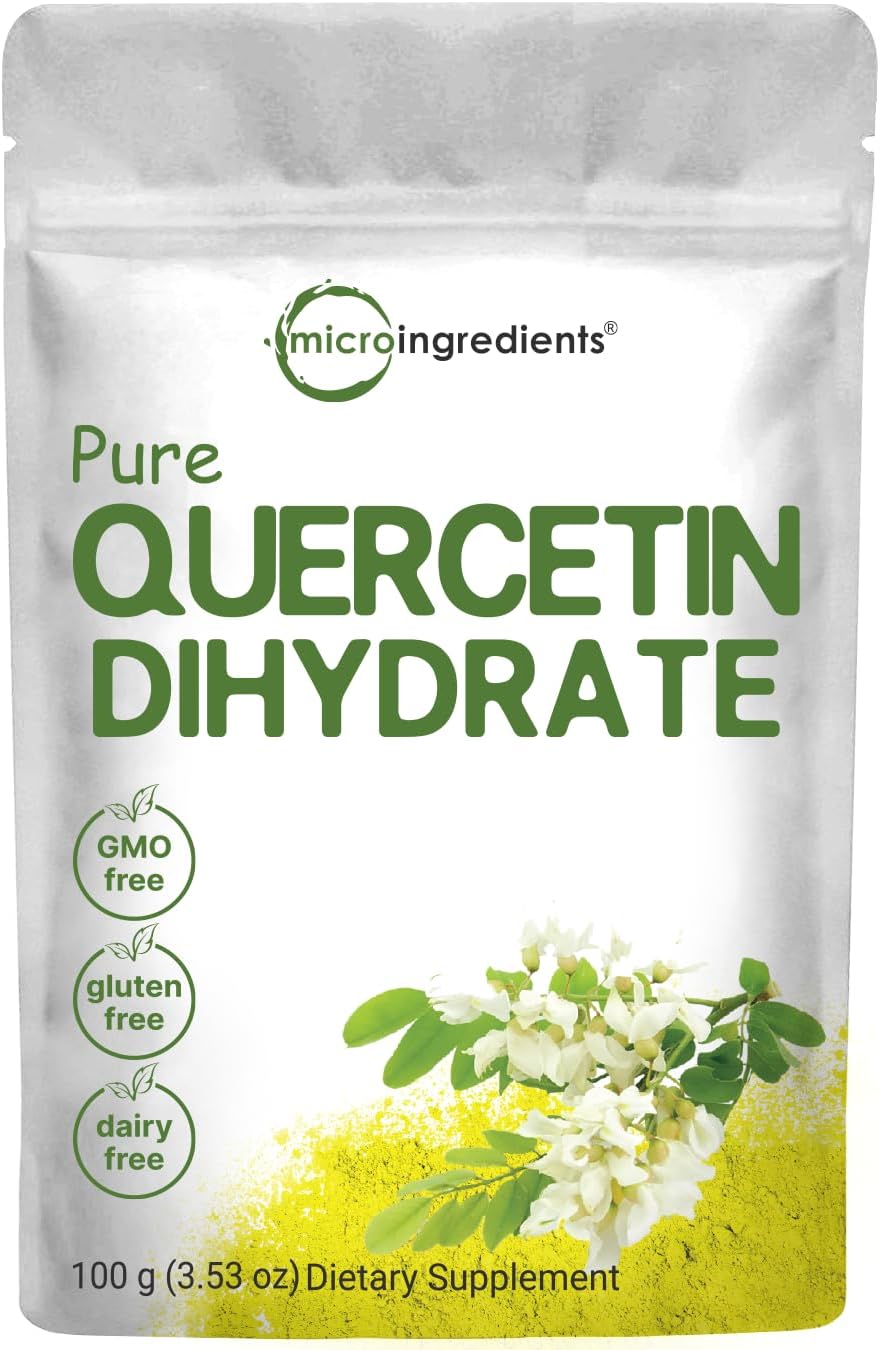 Pure Quercetin Dihydrate Powder, Quercetin 500Mg Per Serving, 100 Grams, Most Bioavailable Grade And Filler Free, Powerful Antioxidant Supports Energy, Immune System , No Gmos And Vegan