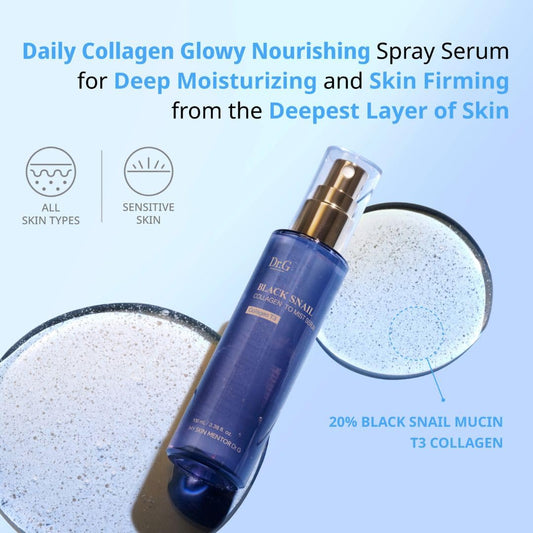 Dr.G Black Snail Collagen To Mist Serum, 100Ml - Korean Face Mist, Korean Facial Spray, Korean Skincare, K Beauty Skincare, Kbeauty Skincare Coreano, Korean Beauty Products, Skin Care Coreano, Asian