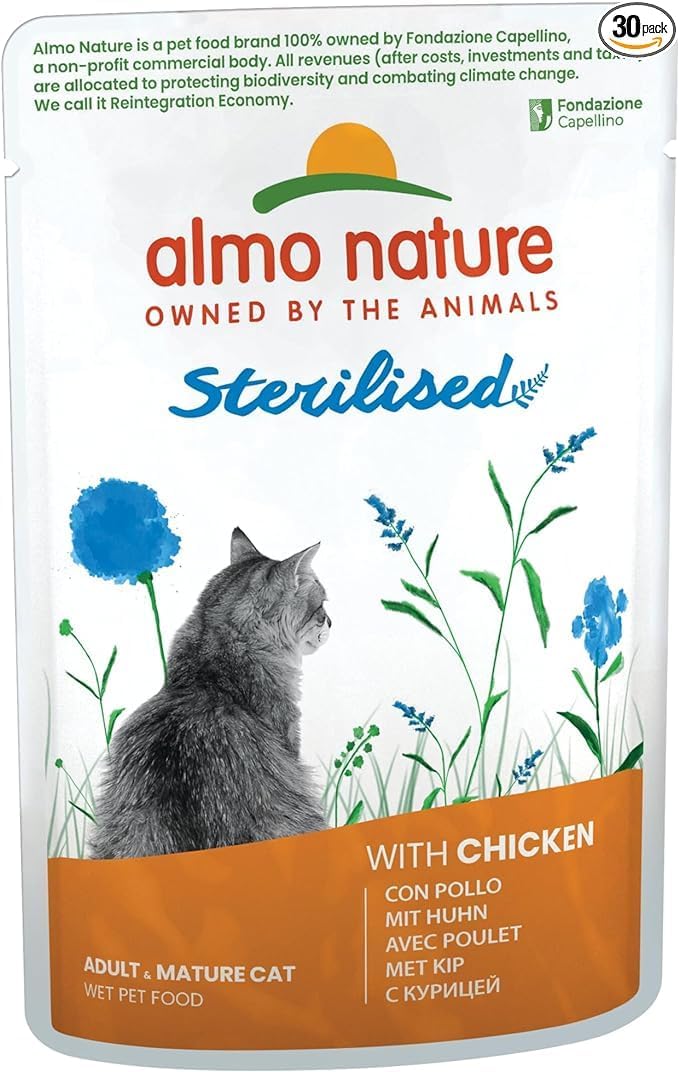 Almo Nature Functional Sterilised With Chicken, Complete Wet Food For Adult Cats 30 X 70 G5291