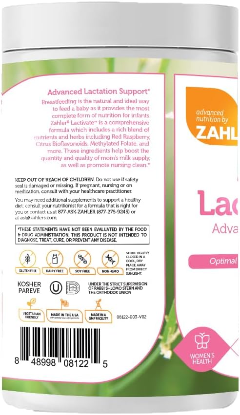 Zahler Lactivate, Advanced Lactation Support Supplement, Certified Kosher, 300 Tabs