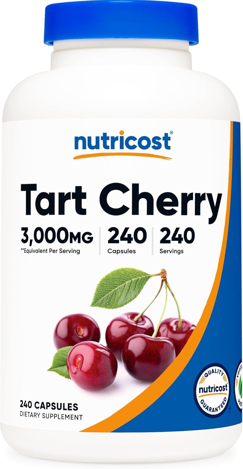 Nutricost Tart Cherry Extract 3000mg, 240 Vegetarian Capsules - Gluten Free, Non-GMO