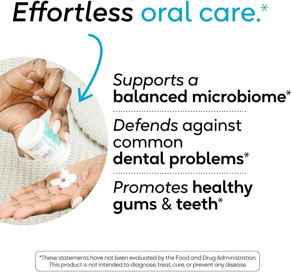 BioGaia Oral Health Probiotic Lozenges | Promote Healthy Gums & Teeth | Defend Against Common Dental Problems | Allergen, Dairy, Soy & Gluten Free | Mint Flavor : Health & Household