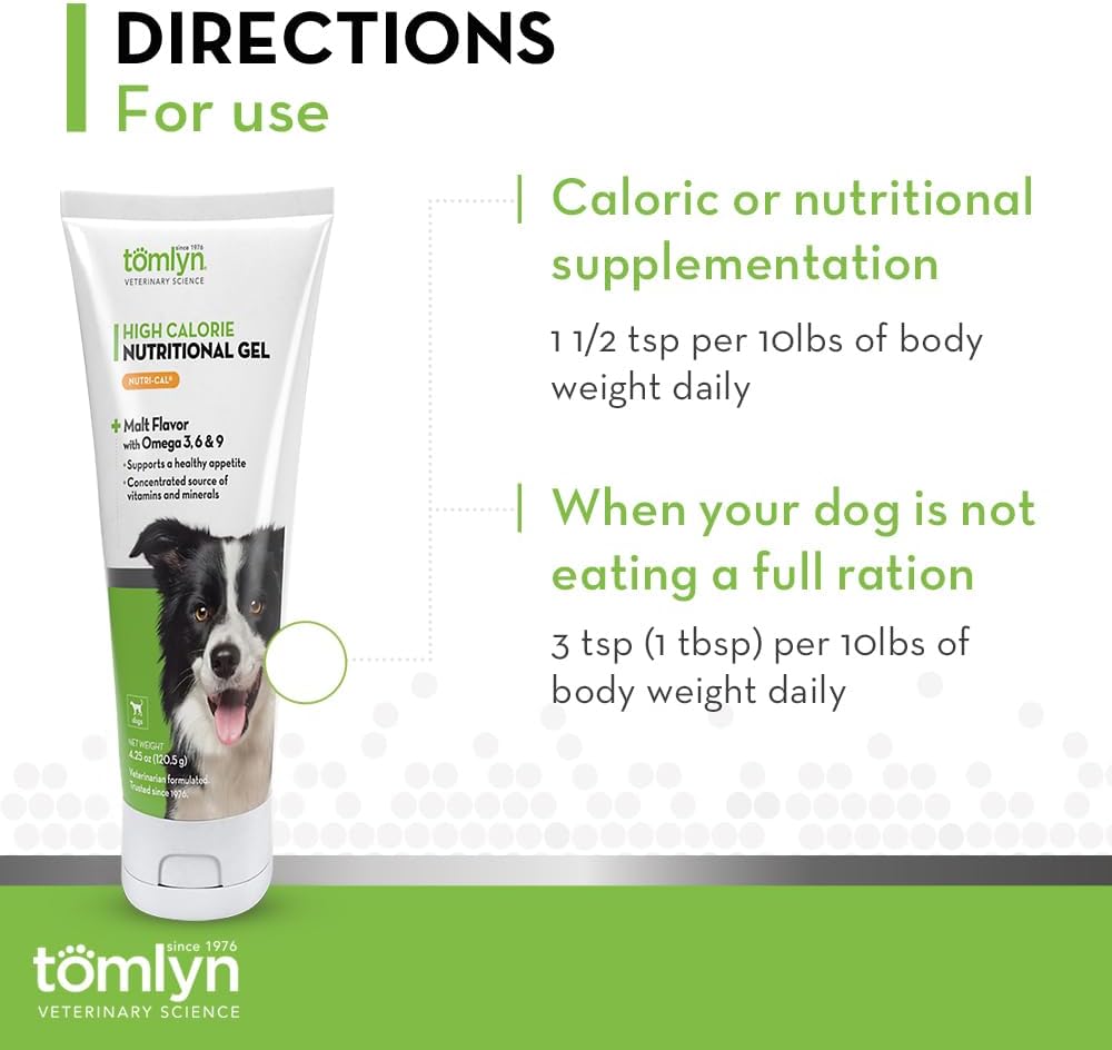 Tomlyn High Calorie Nutritional Gel for Dogs, (Nutri-Cal) 4.25oz (4 Pack) : Pet Supplies