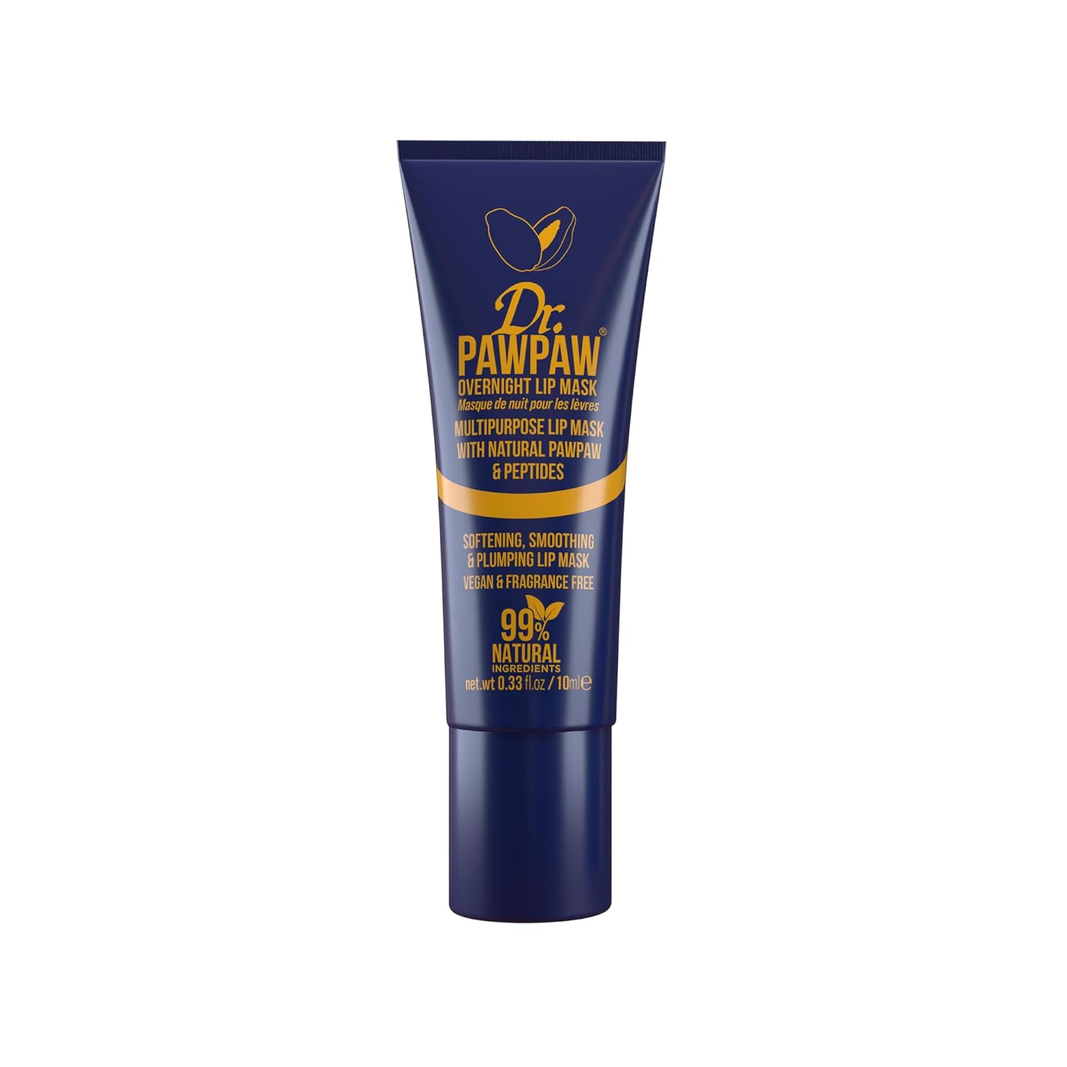 Dr. Pawpaw Multipurpose Overnight Lip Mask - Lip Sleeping Mask With Peptides - Natural Moisturizer For Plumping - Cruelty Free - 0.33 Oz