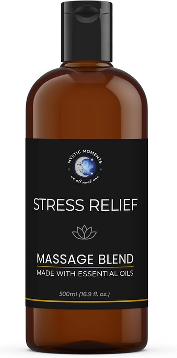 Mystic Moments | Stress Relief Aromatherapy Massage Oil Blend 1 Litre - Natural Massage Blend Made With Essential Oils for Spa & Massage Therapy