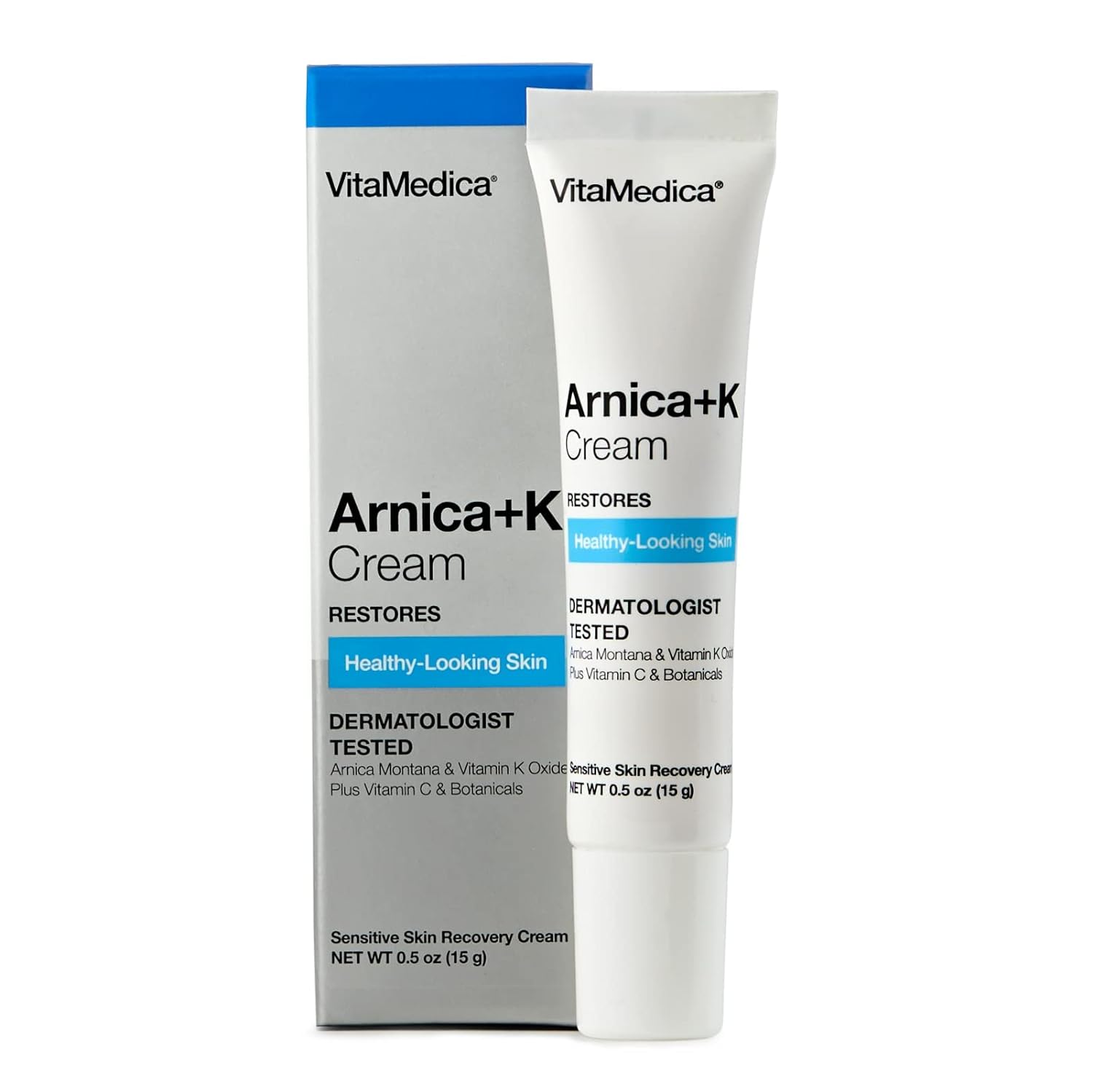 Vitamedica Arnica Cream - Arnica Montana + Vitamin K Oxide Bruise Cream - Sensitive Skin Formula - Undereye Arnica Vitamin K Cream With Vitamin C - 0.5 Ounces