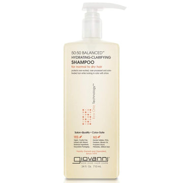 Giovanni Eco Chic 50:50 Balanced Hydrating Clarifying Shampoo - Leaves Hair Ph Balanced For Over-Processed Hair, Provides Moisture & Protection, Salon Quality, No Parabens, Color Safe - 24 Oz