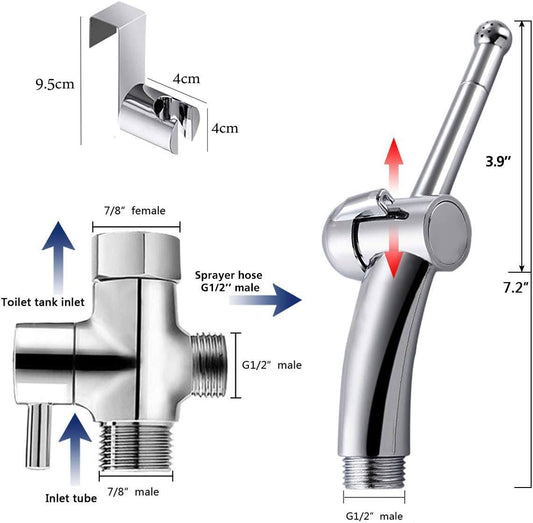 Enema Shower Bathroom Handheld 59inch Shower Hose with Enema Showerhead Cleaning Kit Shower Douche Attachment for Men