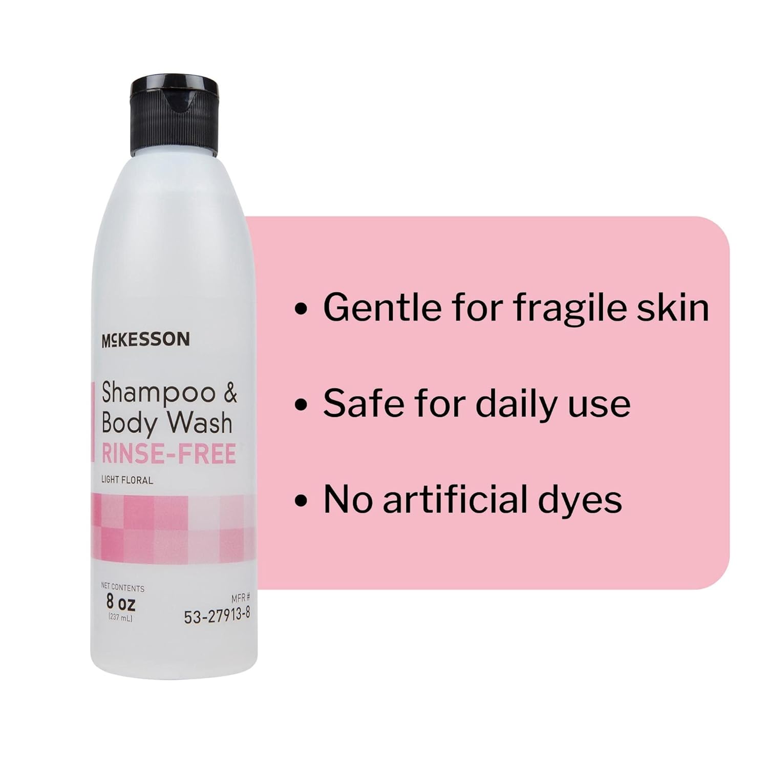 Mckesson Shampoo And Body Wash, Rinse-Free, Light Floral, 8 Oz, 1 Count : Beauty & Personal Care