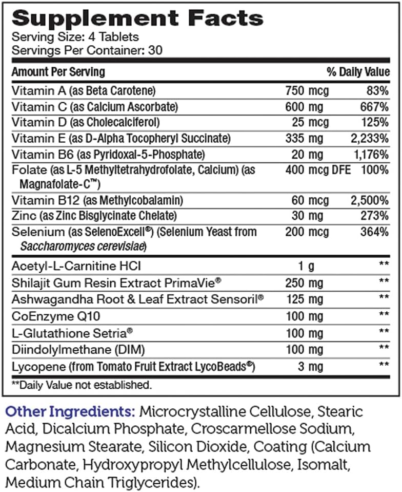 Zahler Male Vitality+, Male Fertility Supplements, Male Formula Supporting Energy and Reproductive Wellness, Certified Kosher, 120 Tablets : Health & Household