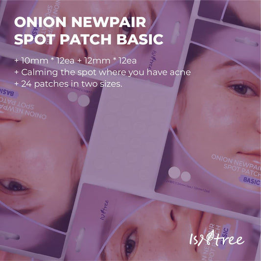 Isntree Onion Newpair Pimple Patch Basic (24 Patches) Patches In 2 Sizes | Blemish Care | Spot Care | Water-Resistant For Daily Use