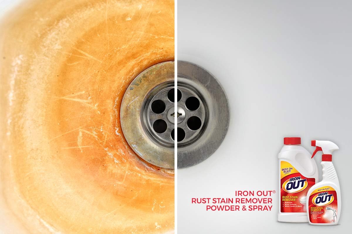 IRON OUT IO30N Rust Stain Remover Powder, 1 lb 12 oz Bottle, 2 Count : Health & Household