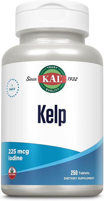 Kal 225 Mcg Kelp Iodine Tablets, 250 Count