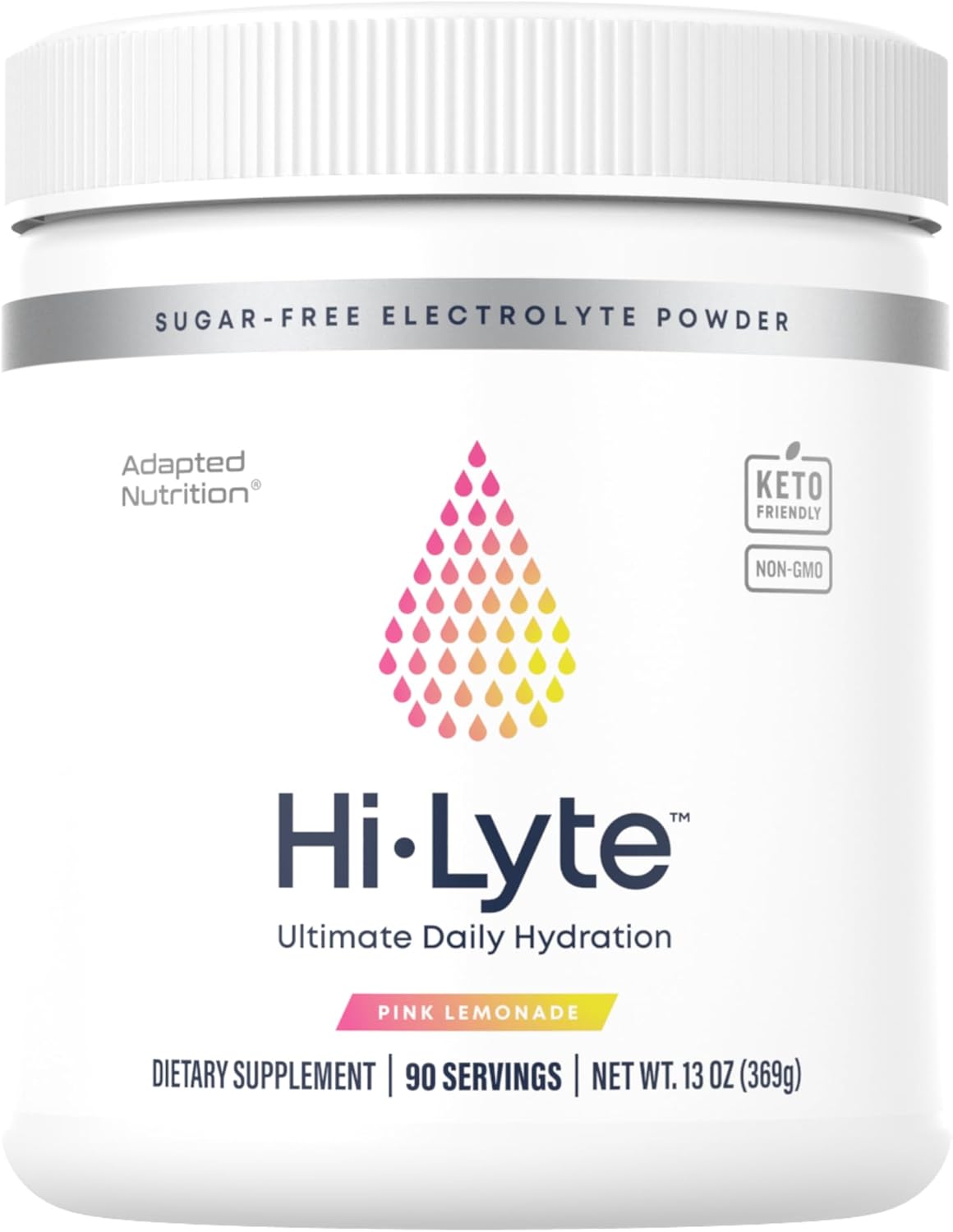 Hi-Lyte Electrolytes Powder, Pink Lemonade Daily Hydration Supplement Drink Mix, 90 Servings | Sugar-Free, 0 Calories, 0 Carbs | No Maltodextrin. Gluten-Free | Supports Keto | Light Refreshing Flavor