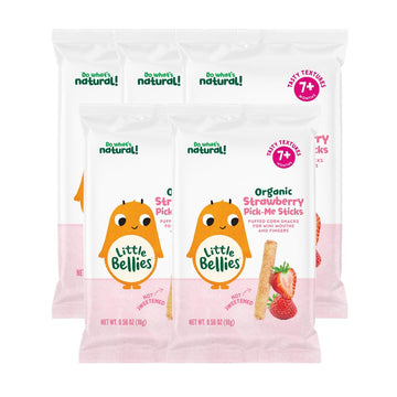 Little Bellies Organic Strawberry Pick-Me Sticks Baby Snack (Pack Of 5 X 0.56 Oz Individual Packs)