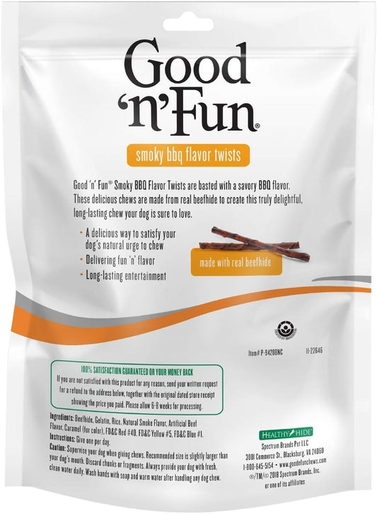 Good ‘N’ Fun Smoky Bbq Flavor Twists, Chews For All Dogs 20 Count (Pack Of 1)