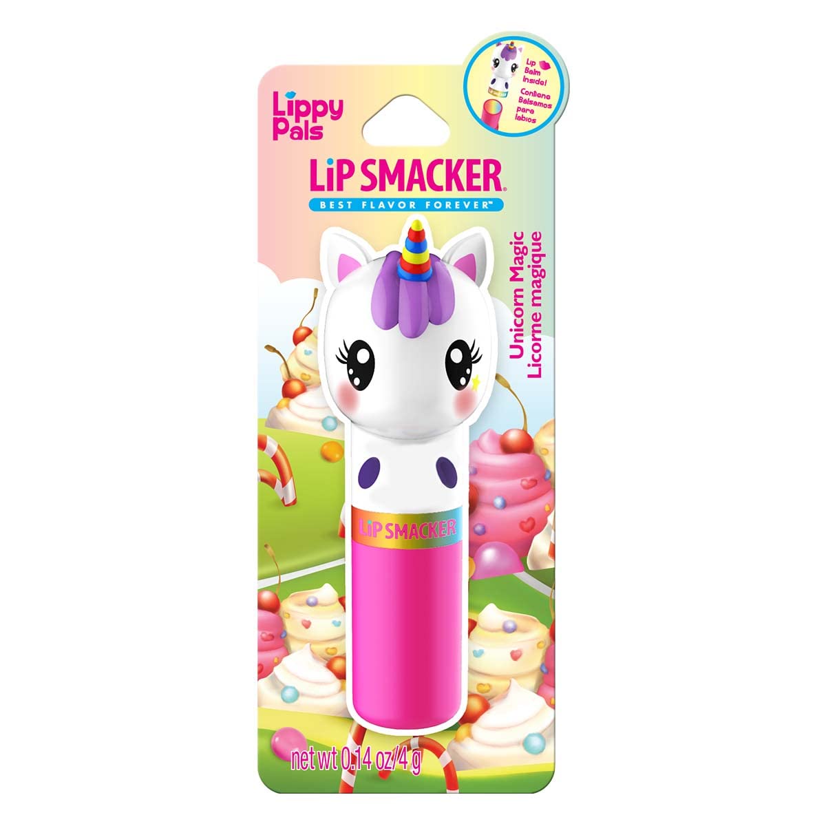 Lip Smacker Lippy Pals Unicorn, Flavored Moisturizing & Smoothing Soft Shine Lip Balm, Hydrating & Protecting Fun Tasty Flavors, Cruelty-Free & Vegan - Unicorn Magic