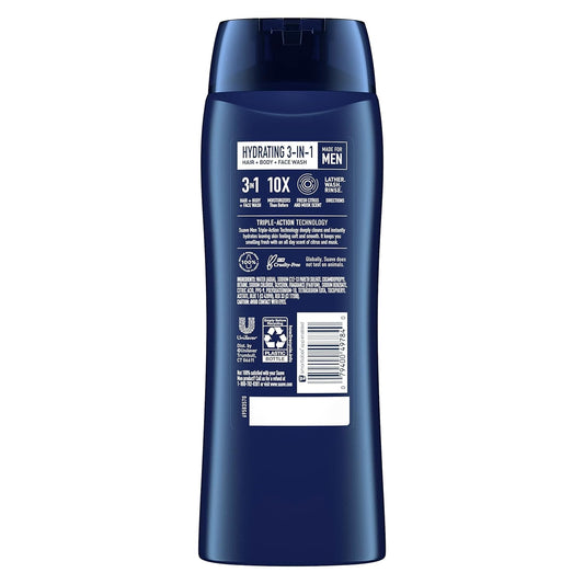 Suave Hydrating 3 In 1 Hair Body And Face Wash Citrus And Musk 6 Count Body Soap For Hydrated Skin And Hair With An All Day Fresh Scent 18 Oz