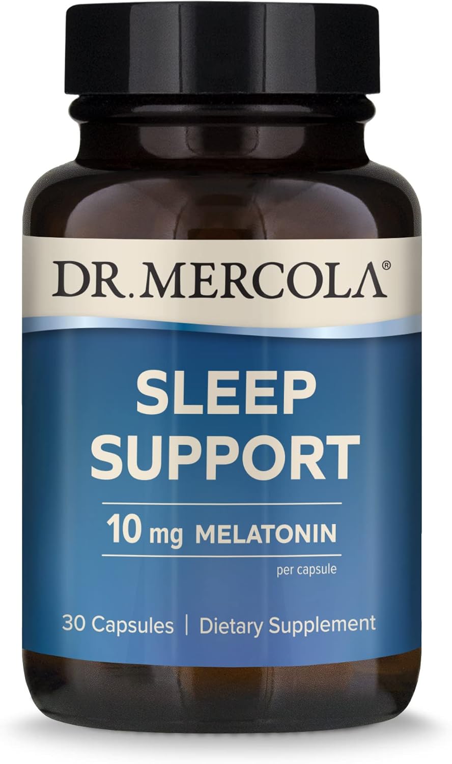 Dr. Mercola Sleep Support with Melatonin 10 mg Dietary Supplement, 30 Servings (30 Capsules), Non GMO, Gluten Free, Soy Free