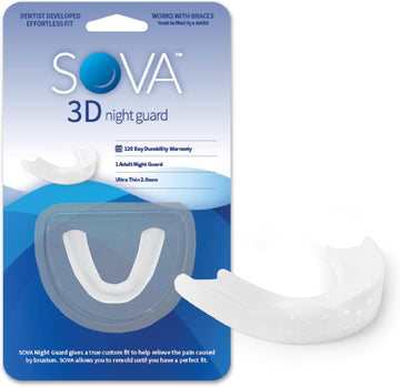 Sova 3D Night Guard - 2.0Mm Thin - Custom-Molded Fit - Protects Against Nighttime Teeth Grinding & Clenching - Fsa/Hsa Eligible - Odor & Taste Free - Remoldable Up To 20 Times - Non Toxic