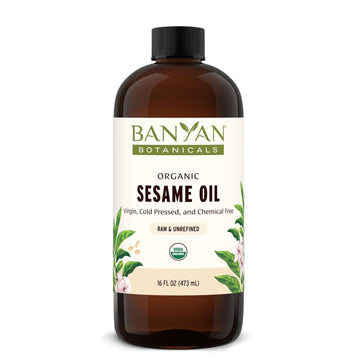 Banyan Botanicals Sesame Oil – Organic & Unrefined Ayurvedic Oil For Skin, Hair, Oil Pulling & More – Multiple Sizes – 128Oz. – Non Gmo Sustainably Sourced Vegan