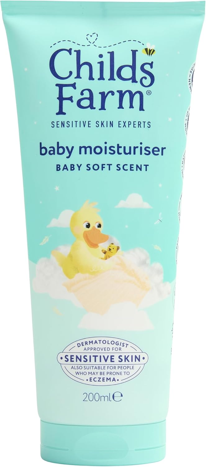 Childs Farm Baby Moisturiser, Baby Soft Scent | Moisturising & Hydrating | Suitable For Newborns With Dry, Sensitive Skin, 200Ml (Pack Of 2)