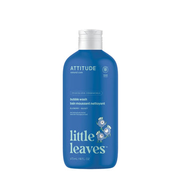 Attitude Bubble Wash For Kids, Hair Shampoo And Body Soap, Ewg Verified, Plant- And Mineral-Based, Vegan, Blueberry, 16 Fl Oz