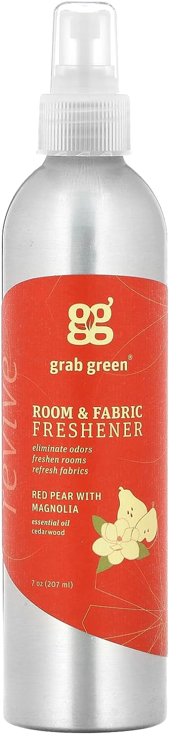 Grab Green Room and Fabric Freshener, Red Pear with Magnolia, 7 Ounce