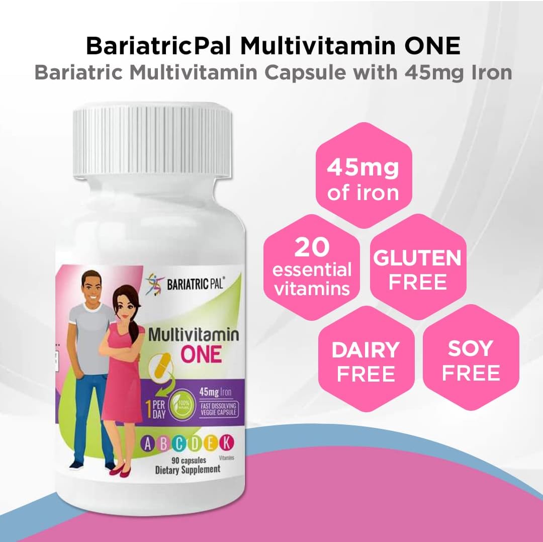 BariatricPal Multivitamin ONE 1 per Day! Bariatric Multivitamin Capsule with 45mg Iron (90 Count) : Health & Household