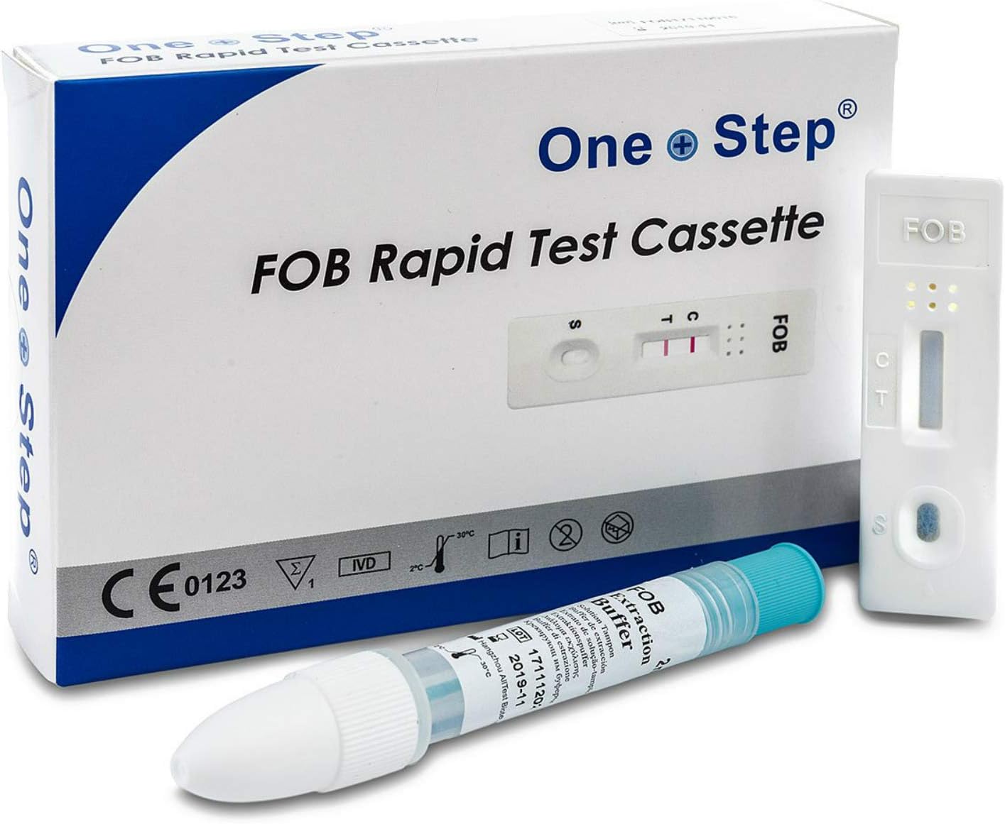 One Step Bowel Test, 1 Test Pack, Colon Faecal Screening Test Kit, Occult Blood In Stools Home Testing, Fob Detection, Ulcers, Polyps, Colitis, Cancer Screen