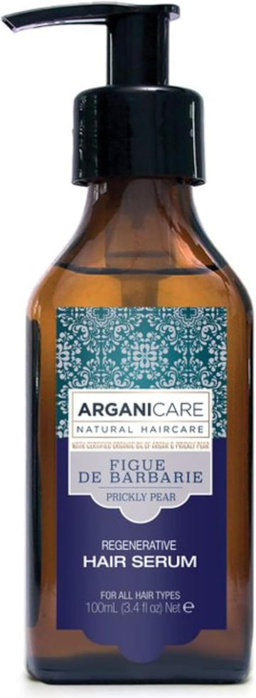 Arganicare | Regenerating Serum With Prickly Pear And Vitamin E | For Dull And Dry Hair | Hydrates & Protects | Hair Care Treatment | 100Ml