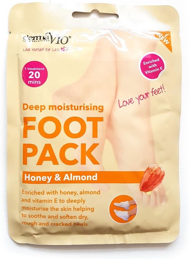 Derma V10 Deep Moisturising Foot Pack Honey & Almond (3)