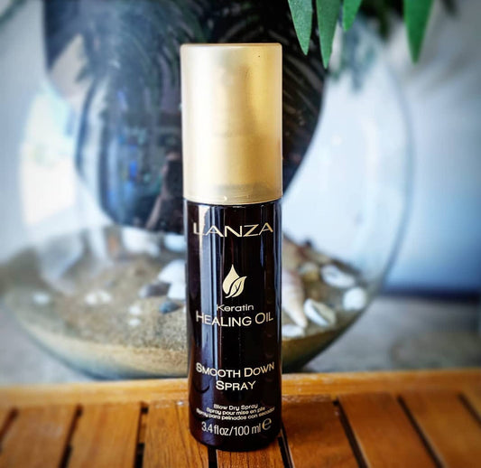 L'Anza Keratin Healing Oil Smooth Down Blow Dry Hair Spray, Effortlessly Calms, Detangles, And Reduces Puffiness, For A Perfect Silky Looking Blow-Out, For All Hair Types (3.4 Fl Oz)