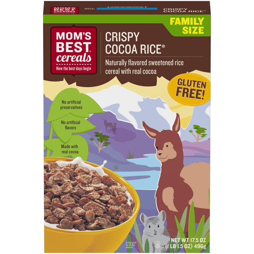 Mom's Best Crispy Cocoa Rice Flavored Cereal, No High Fructose Corn Syrup, 17.5 Ounces (Pack Of 14)