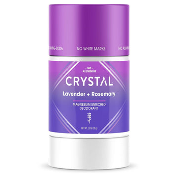 Crystal Magnesium Solid Stick Natural Deodorant, Non-Irritating Aluminum Free Deodorant for Men or Women, Safely and Effectively Fights Odor, Lavender + Rosemary, 2.5 oz