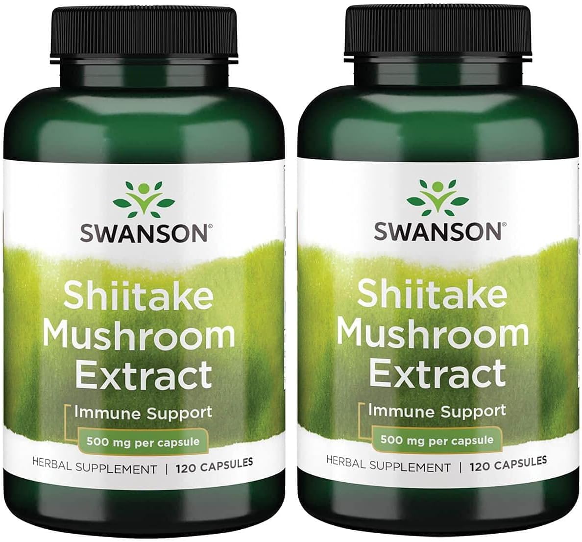 Swanson Shiitake Mushroom Extract (4:1) 500 Milligrams 120 Capsules (2 Pack)