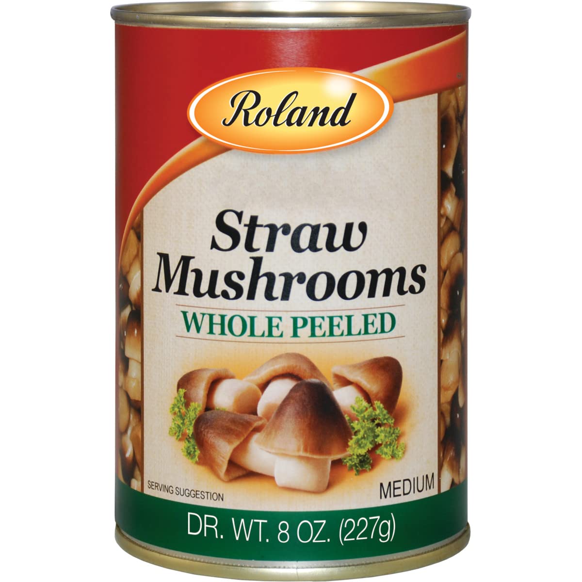 Roland Foods Canned Peeled Straw Mushrooms, 15 Ounce Can, Pack Of 8