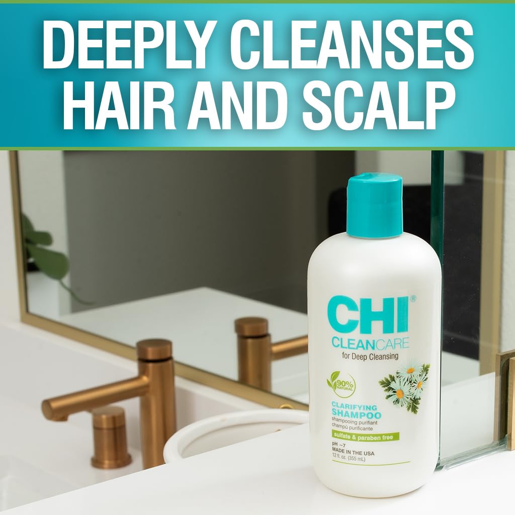 CHI CleanCare - Clarifying Shampoo 12 fl oz - Deeply Cleanses Hair and Scalp to Remove Build Up While Purifiying Hair and Restoring Moisture to Keep Hair Refreshed : Beauty & Personal Care