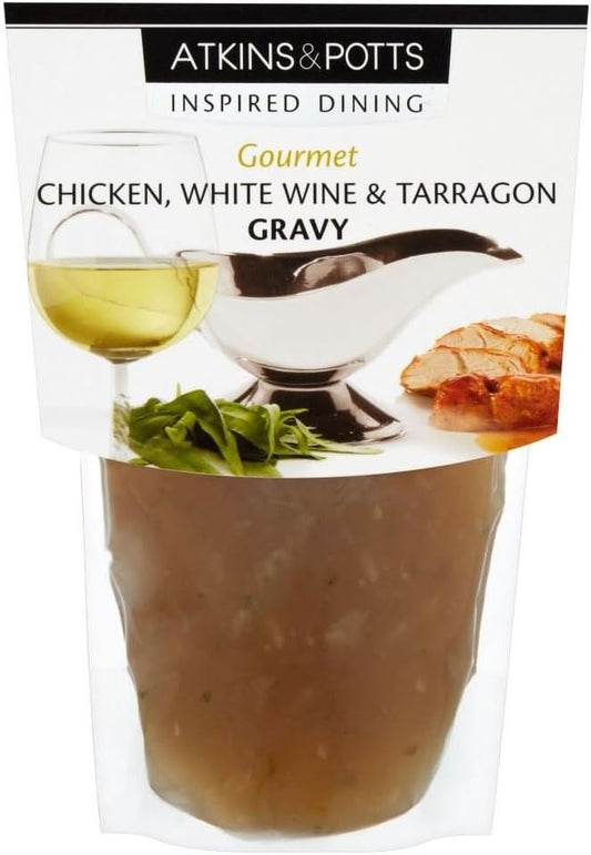 Atkins & Potts Chicken Gravy with White Wine & Tarragon (350g) - Pack of 2