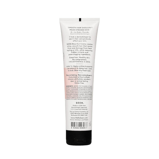 Seen - Blow-Out Creme - Scented - Non-Comedogenic & Sulfate-Free Blow Out Hair Cream- Reduces Frizz- Heat Protectant- Safe For Sensitive & Acne Prone Skin