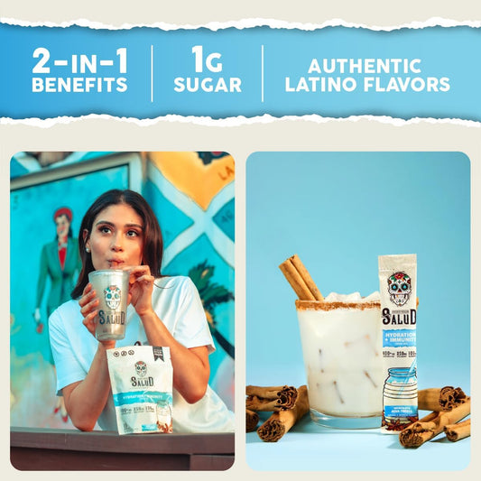 Salud 2-In-1 Hydration And Immunity Electrolytes Powder, Watermelon Margarita - 15 Servings, Agua Fresca Drink Mix, Elderberry, Dairy & Soy Free, Non-Gmo, Gluten Free, Vegan, Low Calorie, 1G Sugar