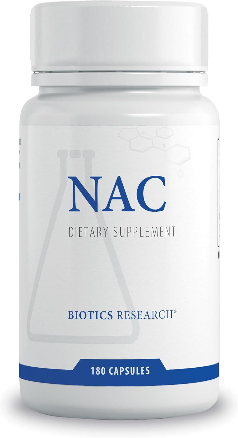 Biotics Research Nac N Acetyl L Cysteine, 500 Milligram, Glutathione Production, Detoxification Support, Muscle Recovery, Healthy Lungs. 180 Caps