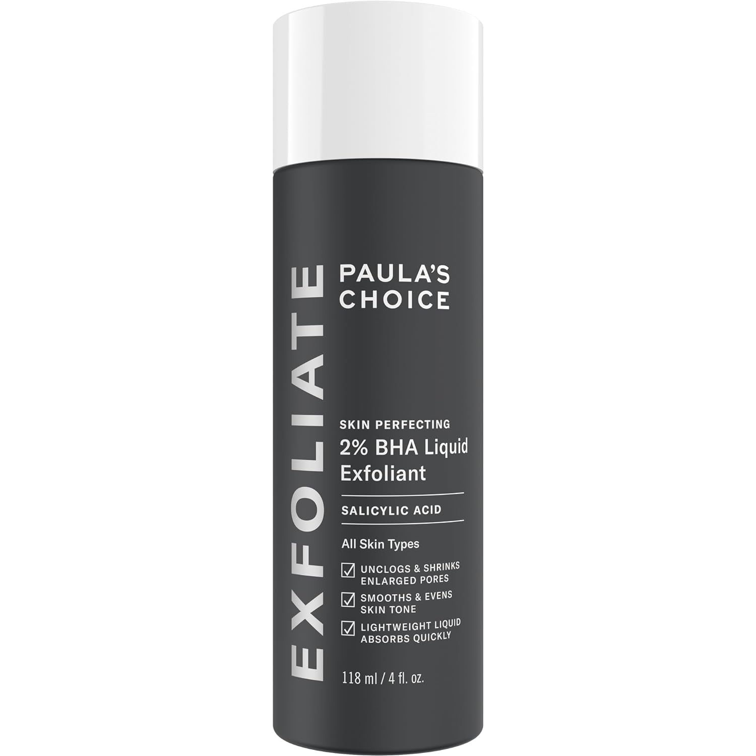 Paulas Choice--Skin Perfecting 2% Bha Liquid Salicylic Acid Exfoliant--Facial Exfoliant For Blackheads, Enlarged Pores, Wrinkles & Fine Lines, 4 Oz Bottle