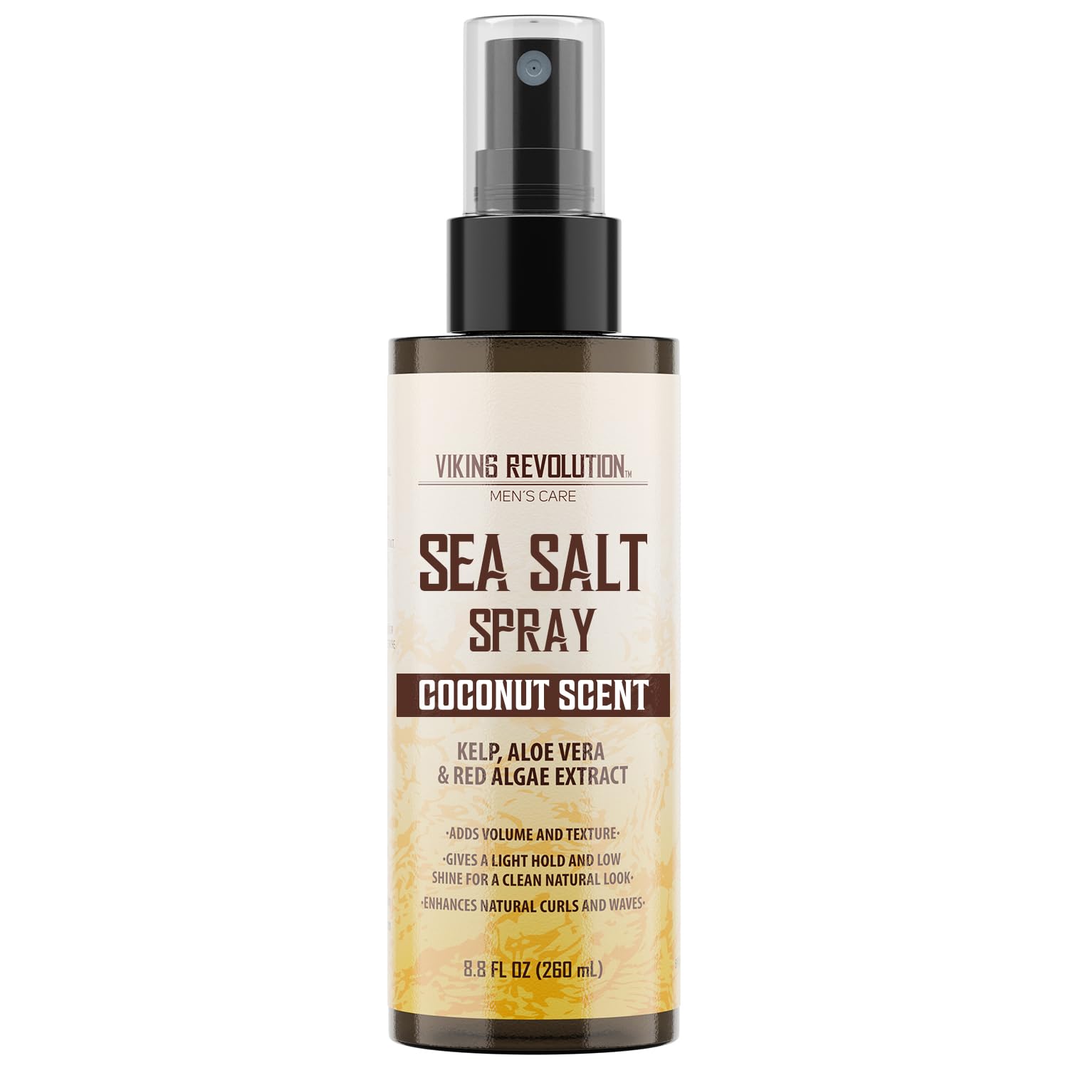 Viking Revolution Coconut Sea Salt Spray For Hair Men - Hair Texturizing Spray With Kelp, Aloe Vera & Red Algae Extract - Surf Spray To Add Volume And Texture - Sea Salt Spray For Men Beach Hair Spray