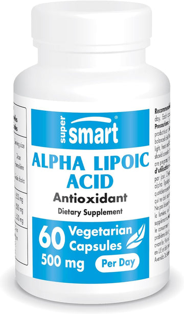 Supersmart - Alpha Lipoic Acid 500Mg Per Day - High Potency Universal Antioxidant - Ala Supplement | Non-Gmo & Gluten Free - 60 Vegetarian Capsules