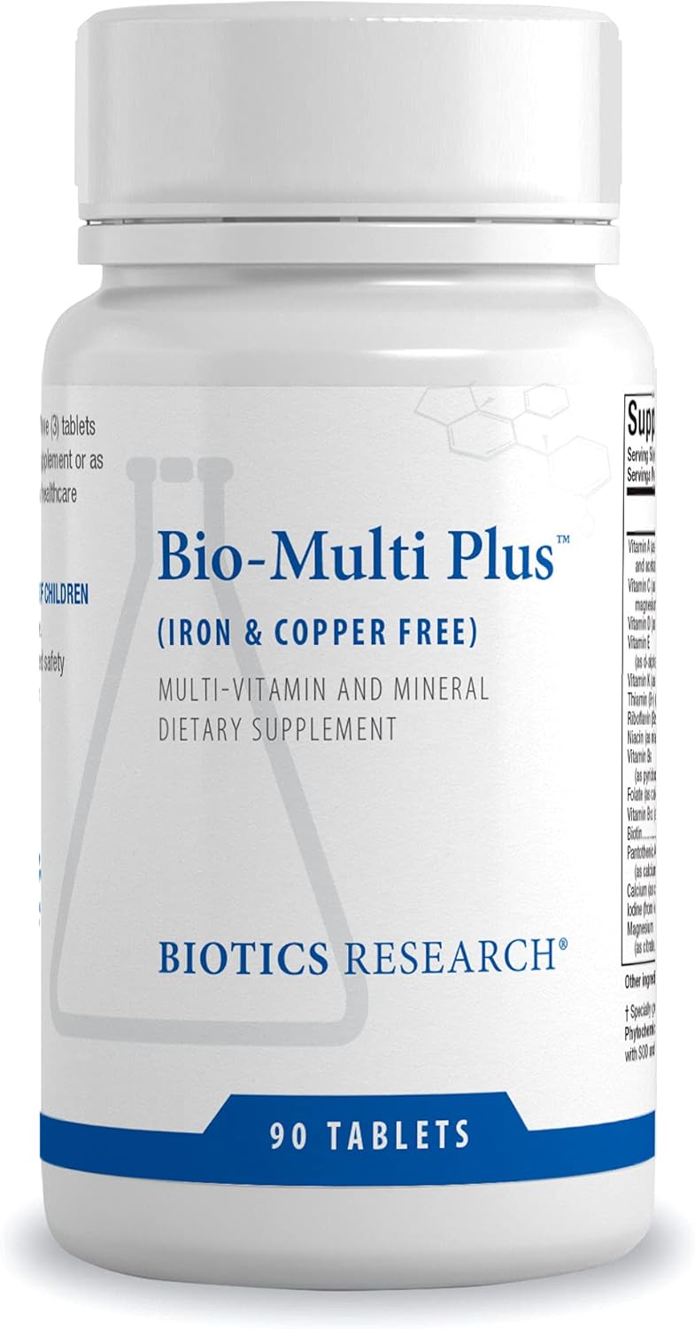 Biotics Research Bio Multi Plus Iron And Copper Free Multivitamin, Chelated Minerals, Emulsified Fat Soluble Vitamins, Iron Free, Copper Free, High Antioxidants, Sod, Catalase 270 Count