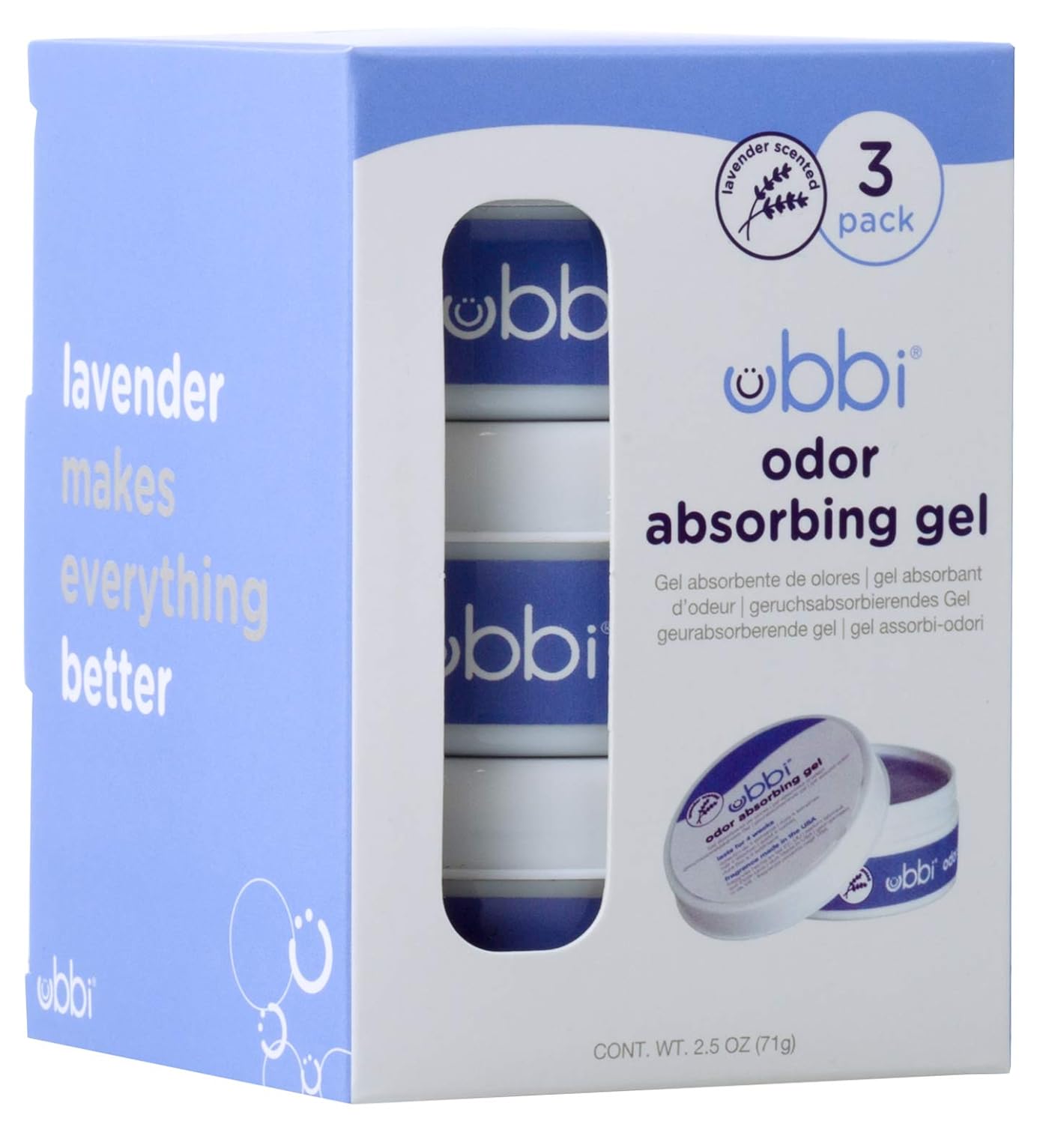 Ubbi Lavender Scented Absorbing Gel Value Pack - 3 Count Diaper Pail Odor Control for Baby Nursery : Baby