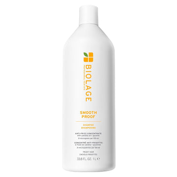 Biolage Smooth Proof Shampoo - Gently Cleanses, Nourishes & Tames Frizz, For Frizzy Hair, Infused With Micro-Dosed With Camellia Oil & Glycerin, Vegan & Paraben-Free